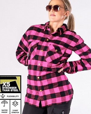 Lady Flanell Ce Godk. Premium Pink Waterproof Mc Skjorta