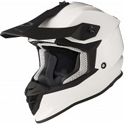 Black Gravel Solid Gloss White Motocross 1003 Cross Hjälm