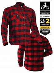 Kevlarskjorta Red Black Ce 17092:2020 Flanell Mc Skjorta - Mcv