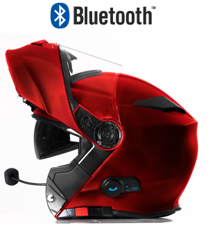 Blinc Bluetooth Darkred Rs983 Stereo Mc HjÄlm