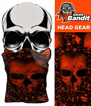 Hd Bandit Orange Skull Dorg Bandanna Neck Tube NackvÄrmare Balaclava