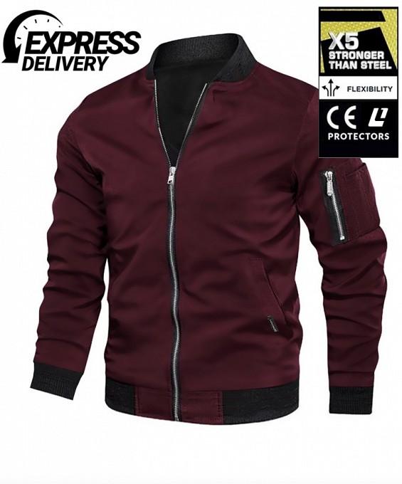 Kevlar Bomberjacka Ce Aa 17092:2020 Winered Mc Jacka - Mcv