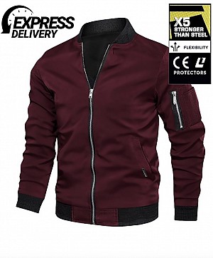 Kevlar Bomberjacka Ce Aa 17092:2020 Winered Mc Jacka - Mcv