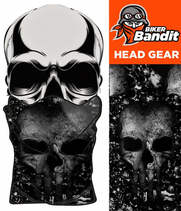 Skulldes White Bandanna Neck Tube NackvÄrmare Balaclava